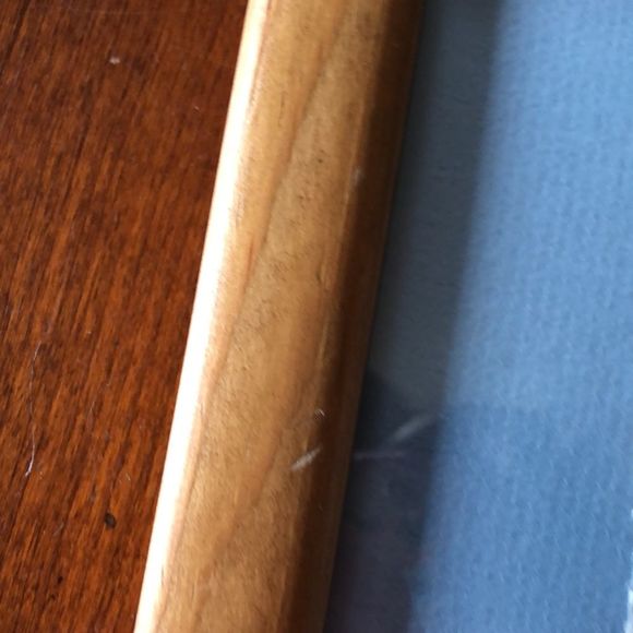 “Wildflowers” 10 1/2 by 11 1/4 framed natural tone wood/ blue mat/ signed - Picture 7 of 10